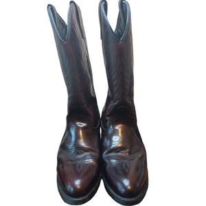 Men's oil and chemical resistant leather western boots size 9.5D Black Cherry